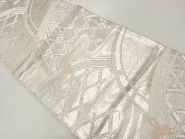 蛇籠模様織出し袋帯